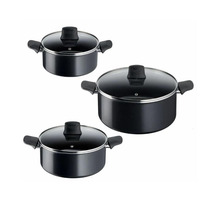 Набір посуду Tefal Generous Cook, 6предметів, алюміній, бакеліт, скло, чорний