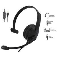 Гарнитура ПК моно On-ear 2E CH12 USB, omni-mic, 2м, черный