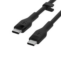 Кабель USB-C > USB-C зарядка/синхронизация Belkin, 3м, 60Вт, Type-C, силиконовый, с клипсой, черный