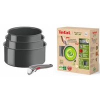 Набір посуду Tefal Ingenio Renew, 4 пр., алюміній, нержавіюча сталь, бакеліт, сірий