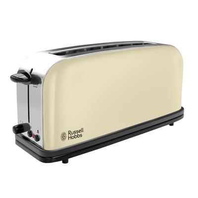 Тостер Russell Hobbs Classic, 1100Вт, длинные слоты, металл, бежевый