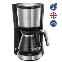 Кофеварка Russell Hobbs капельная Compact Home, 0.74л, молотая, черно-серебристый