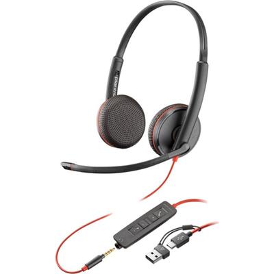 Гарнітура комп'ютерна стерео On-ear Poly Blackwire 3225, USB-A, USB-C, 3.5 мм, односпрямований, чорний