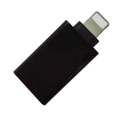 Переходник OTG USB 2.0 AF - Lightning Apple, черный, RTL