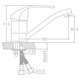 Смеситель s43 Ø40 для кухни гусь прямой 150мм на шпильке TAU SM-2B144C (9843120)