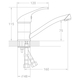Смеситель TN Ø35 для кухни гусь прямой 150мм на шпильке (КРАТНО 2ШТ) TAU TN-2B142C (9846100)