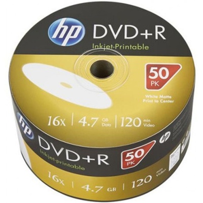 DVD+R диск HP 16x 4.7G, CakeBox 50шт, IJ Print, без шпинделя DRE00070WIP-3