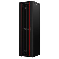 Шафа MIRSAN 19", 42U, GTN SERVER, скляні двері, 600x800 мм, максимально 1000 кг, чорна