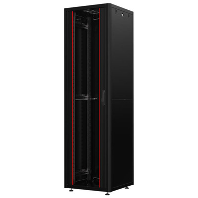 Шкаф MIRSAN 19", 42U, GTN SERVER, стеклянная дверь, 600x800 мм, максимально 1000 кг, черный