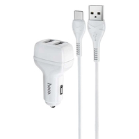 Автомобильное зарядное устройство Hoco N5 (2USB 2.4А) White (S25695) + кабель Type-C