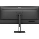 TFT 34" AOC U34V5C/BK, WQHD, VA, 100Гц, 1мс, HDMI, DP, USB-C, USB-hub, HAS, колонки, чорний