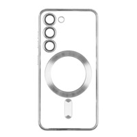 Чехол TPU Metallic Full Camera with Magsafe для Samsung Galaxy S23 Plus Silver