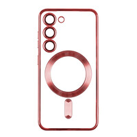 Чохол TPU Metallic Full Camera with Magsafe для Samsung Galaxy S23 Red