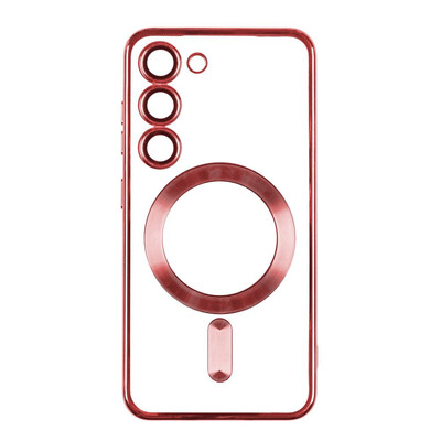 Чехол TPU Metallic Full Camera with Magsafe для Samsung Galaxy S23 Red