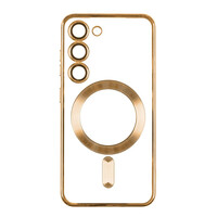 Чехол TPU Metallic Full Camera with Magsafe для Samsung Galaxy S23 Plus Gold