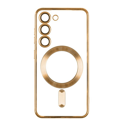 Чехол TPU Metallic Full Camera with Magsafe для Samsung Galaxy S23 Plus Gold