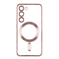 Чехол TPU Metallic Full Camera with Magsafe для Samsung Galaxy S23 Plus Rose Gold