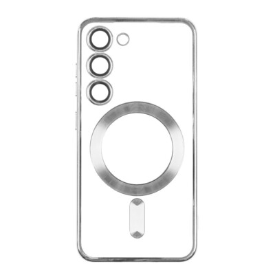 Чехол TPU Metallic Full Camera with Magsafe для Samsung Galaxy S23 Ultra Silver