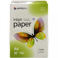 Фотобумага PrintPro матовая 190г/м2 A4 50л (PME190050A4)