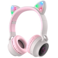 Bluetooth-гарнитура Hoco W27 Cat Ear Grey/Pink (W27GP)