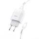 Зарядное устройство Hoco C73A Glorious (2USB, 2.4А) White (6931474713056) + кабель Lightning