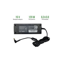 Блок питания 1StCharger для ноутбука Toshiba 15V 120W 8A 6.3x3.0 + каб.пит. (AC1STTO120WA)