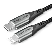 Кабель Vention USB Type-C - Lightning (M/M), быстрая зарядка, PD 18W, 3A, 480Mbps, 1.5м, Grey (TACHG)