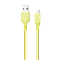 Кабель ColorWay USB - micro USB (M/M), soft silicone, 2.4 А, 1 м, Yellow (CW-CBUM043-Y)