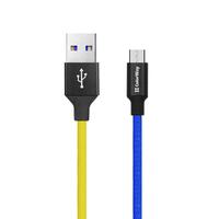 Кабель ColorWay USB - micro USB (M/M), 2.4А, 1м, Blue/Yellow (CW-CBUM052-BLY)