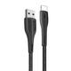 Кабель ColorWay USB - Lightning (M/M), PVC+Led, 2.4 А, 1 м, Black (CW-CBUL034-BK)