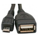 Кабель Atcom USB - micro USB V 2.0 (F/M), 0.8 м, чорний (16028)