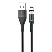 Кабель Borofone BU16 USB - Lightning, 1.2 м, магнітний, Black (BU16LB)