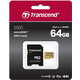 Карта памяти MicroSDXC  64GB UHS-I/U3 Class 10 Transcend 500S + SD-adapter (TS64GUSD500S)