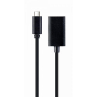 Адаптер Cablexpert USB Type-C - DisplayPort (M/F), 0.15 м, чорний (A-CM-DPF-02) 