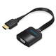 Адаптер Vention Flat HDMI - VGA (M/F), со звуком и питанием, 0.15 м, черный (ACKBB)