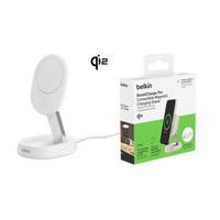 Зарядний пристрій бездротовий Belkin 15Вт Magnetic Stand Qi2, білий