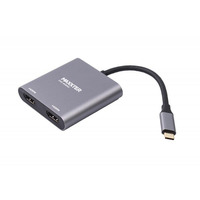 Адаптер-перехідник Maxxter 2хHDMI - USB Type-C V 2.0 (F/M), 0.1 м, Grey (V-CM-2HDMI)