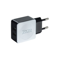 Мережевий зарядний пристрій Tecro (2xUSB, 2.1A) Black, White (TR-CHG02-BW)