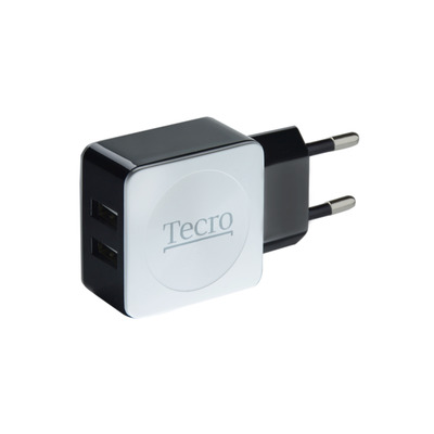 Сетевое зарядное устройство для Tecro (2xUSB, 2.1A) Black, White (TR-CHG02-BW)