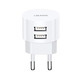 Сетевое зарядное устройство для Usams T20 (2USB, 2.1А) White (CC80TC01)