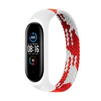 Ремешок BeCover Elastic Nylon Style для Xiaomi Mi Smart Band 5/Mi Smart Band 6 Size L Red/White (706159)