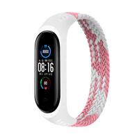 Ремешок BeCover Elastic Nylon Style для Xiaomi Mi Smart Band 5/Mi Smart Band 6 Size S Pink/White (706142)