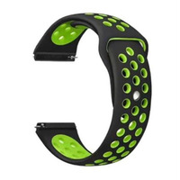 Ремешок BeCover Nike Style для Samsung Galaxy (20mm)/Watch 5/ Watch 4 40/44mm/Watch 4 Classic 42mm/Watch Active/Active 2 40/44mm/Watch 3 41mm/Gear S2/Classic/Gear Sport Black-Green (705694)