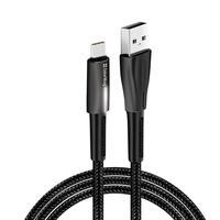 Кабель ColorWay USB - USB Type-C (M/M), Zinc Alloy + Led, 2.4А, 1м, Black (CW-CBUC035-BK)