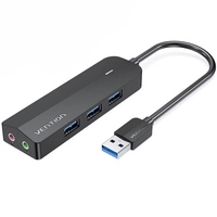 Хаб USB 3.0 -> 4хUSB 3.0/2хTRS Audio/USB Micro 1.0 м. Vention