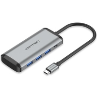 Хаб USB 3.1 Type-C -> 3хUSB 3.0/TF/SD/PD 87W 6-in-1 Vention