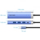 Док-станція USB3.1 Type-C --> HDMI/USB 3.0x3/PD 100W Blue Aluminum  Alloy Hub 5-in-1 Vention