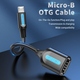 Перехідник USB 2.0 Micro BM --> USB AF (OTG) 0.15 м,  Black PVC Vention