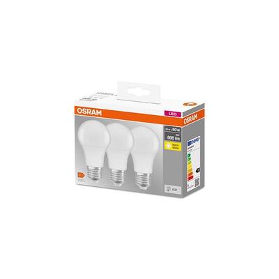 Набір ламп 3шт OSRAM LED E27 8.5Вт 2700К 806Лм A60