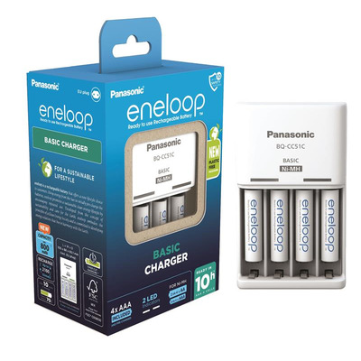 Зарядний пристрій Basic Charger New + Eneloop 4AAA 800 mAh NI-MH